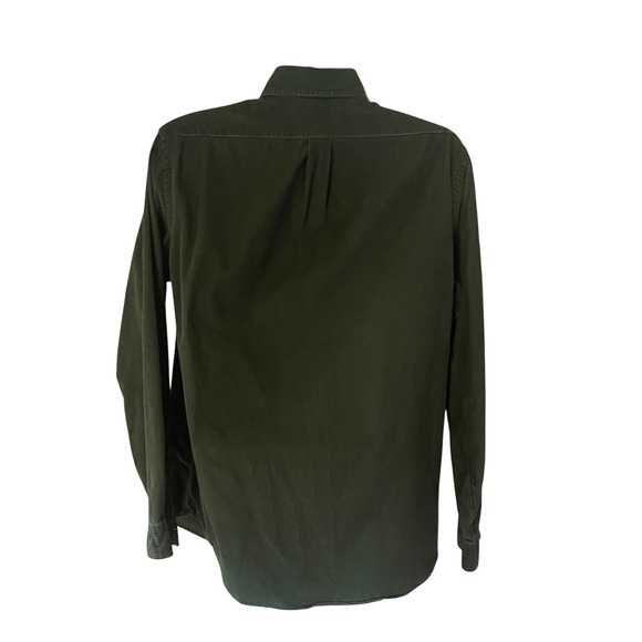 Ralph Lauren Classic Fit Corduroy Button Down Shirt Men's Large Green Polo - Picture 2 of 6